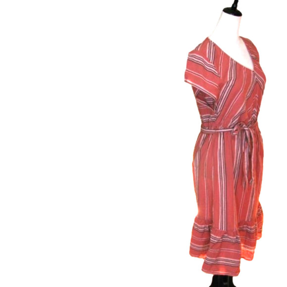 UNIVERSAL Thread Peach/Brown Stripe Midi Dress Size XS - Picture 6 of 7